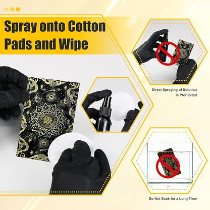 SFAED Card Care Clean Kit,17-in-1 Card Cleaning and Polishing Restoration Kit, Trading Card Cleaning Box with Cleaning Spray and Balck Nitrile Gloves, Suitable for Surface Card Care&Flatten Edges