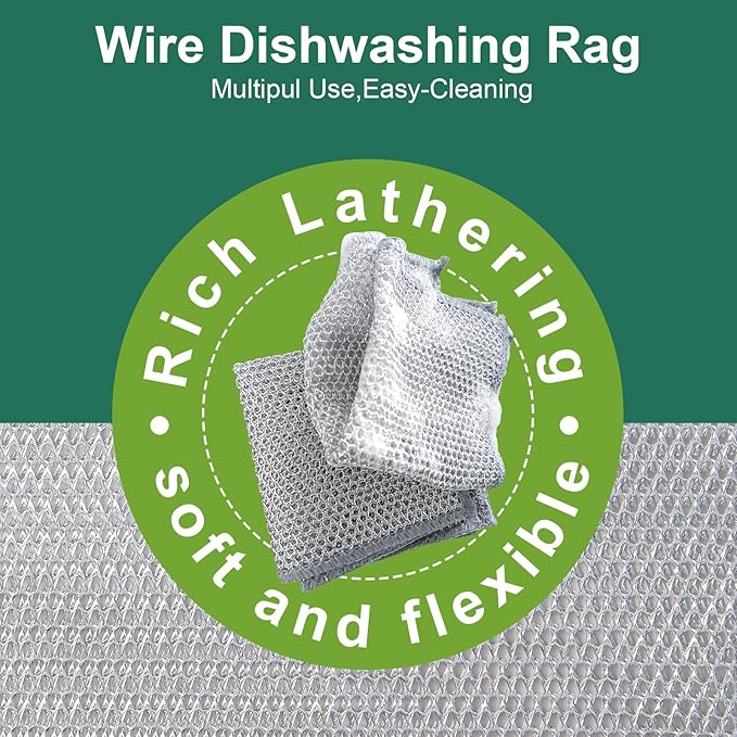 HAUHAUJUS Non Scratch Wire Dishcloth, 40 Pack