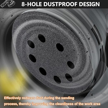 100PCS 5 Inch Hook and Loop Sanding Discs 180 Grit, 8 Hole Wet Dry Orbital Sander Sand Paper, Silicon Carbide Sandpaper for Automotive Wood Metal Glass