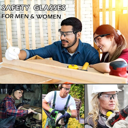 OXG 6 Pack Safety Glasses for Men Women, ANSI Z87.1 Work Glasses Anti Scratch Protective Eyewear with UV400 Protection