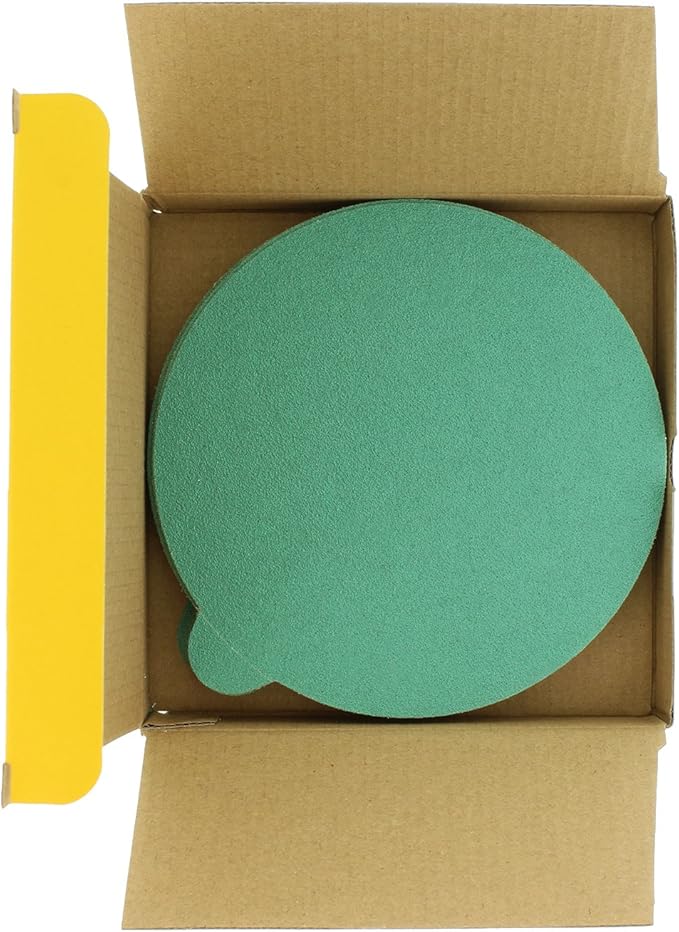 Dura-Gold Premium 6" Green Film PSA Sanding Discs - 80 Grit (Box of 25) - Self Adhesive Stickyback Sandpaper for DA Sanders, Finishing Coarse Cut Abrasive - Sand Automotive Paint, Woodworking Wood