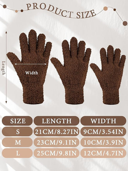 Patelai 3 Pairs Microfiber Plant Dusting Gloves Leaf Cleaning Gloves for Indoor Plants, Blinds, Furniture, House(Large,Black, Brown, Dark Brown)