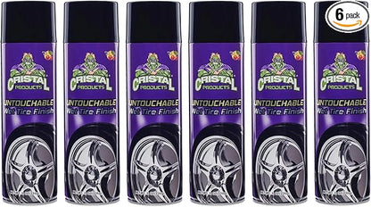 Cristal Products Untouchable Tire Shine Spray – Long-Lasting Wet Tire Finish for Deep Gloss & Protection – Waterproof Tire Shine, Easy Application, Premium Tire Cleaner Shine 8oz (6PK)