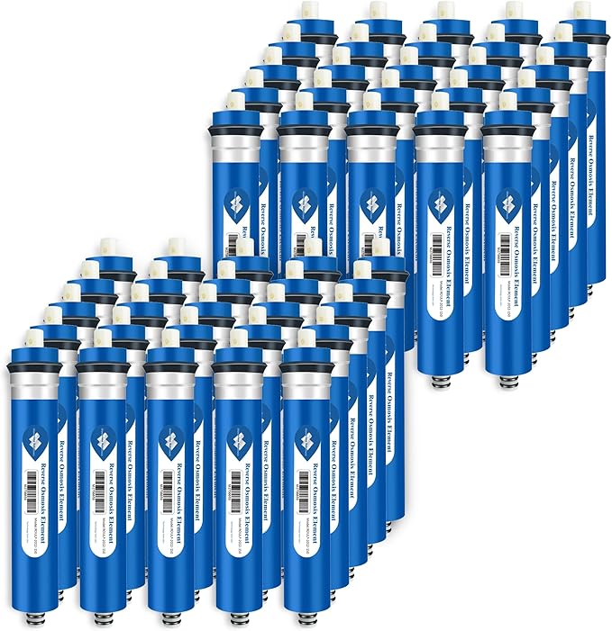 Membrane Solutions 150 GPD Reverse Osmosis Membrane 12" x 2" RO Membrane Water Filter Replacement Fits Under Sink RO Drinking Water Purifier System, 50-Pack