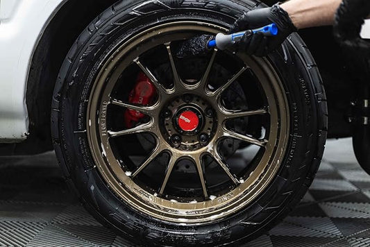 Detail Factory - Wheel Brush Mini with Interchangeable Microfiber Covers - Ultra-Soft Cleaning, Washing and Detailing Wheels, Tires, and Rims - Avalanche