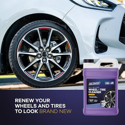 Wheel Cleaner (1 Gallon) - Non Acid Rim Cleaner - All in One Wheel and Tire Cleaner for Car Detailing - Made in USA Tire Cleaner Spray - Removes Brake Dust, Oil, Dirt, Light Corrosion