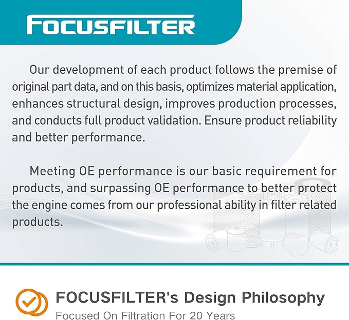 FOCUSFILTER OEM Grade Fuel Water Separator Filter, Replaces Fleetguard FS20313, 24009059, 24009058, Compatible with Volvo D11 D13 D13TC, fits Mack MP8HE MP7 MP8 Engine, Davco 386 separator housing