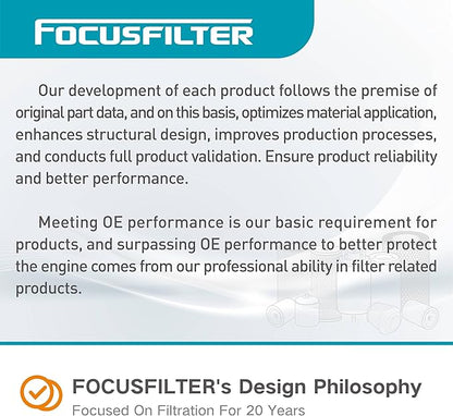 FOCUSFILTER OEM Grade Fuel Water Separator Filter, Replaces Fleetguard FS20313, 24009059, 24009058, Compatible with Volvo D11 D13 D13TC, fits Mack MP8HE MP7 MP8 Engine, Davco 386 separator housing