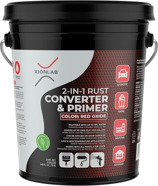 2-in-1 Rust Converter & Metal Primer, Black Rust Inhibitor Paint for Metal, Automotive Rust Reformer, Industrial Grade Water Based, Heat Resistance & UV Resistant. Made in the USA. As Low As ~$0.12 Per Sqft*