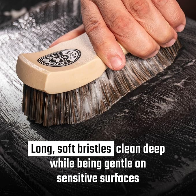 Chemical Guys Acc_S95 Long Bristle Horse Hair Leather Cleaning Brush for Car Interiors, Furniture, Sneakers, Boots, and More (Works on Natural, Synthetic, Pleather, Faux Leather) (Pack of 12)