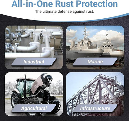 RUST BULLET Industrial - Metallic Gray - 1 Quart - Low VOC - Rust Preventative Coating for Industrial, Marine, Home & Farm Projects, UV Resistant, Durable Finish