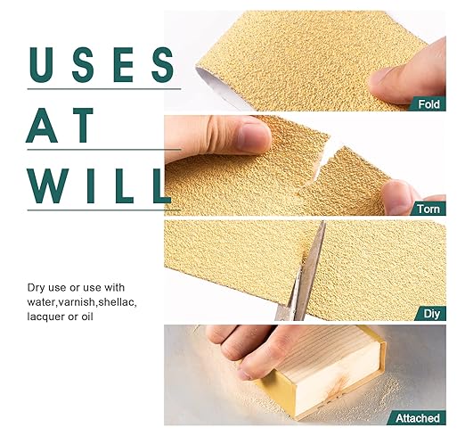S SATC 100 Grit PSA Longboard Sandpaper 20 Yard Long Continuous Roll, 2-3/4" Wide Self Adhesive Stickyback Sanding Sheets for Automotive, Hand Sanding Blocks,Woodworking, Metal, Plastic