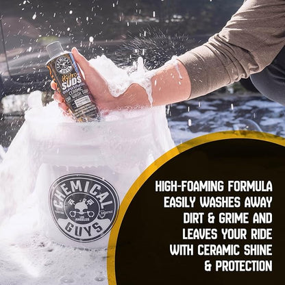 Chemical Guys HydroSuds Ceramic SiO₂ Shine High Foaming Car Wash Soap - Foam Cannon Soap, Works with Foam Guns or Bucket Washes for Cars, Trucks, Motorcycles, RVs, and More, Berry Scent - 16 oz