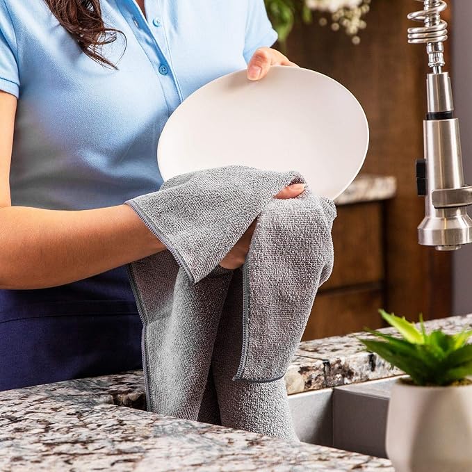 Microfiber Wholesale 16" x 24" Pro Multi Surface Microfiber Towels | Case of 156 | Gray