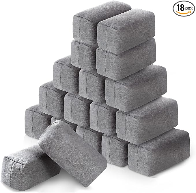 Riakrum 18 Pack Microfiber Applicator Pads Suede Car Detailing Sponge Ceramic Coating Applicator Pads Coating Sponge for Cars Graphene Metal Plastic Trim Ceramic Spray Applying Wax(Gray)