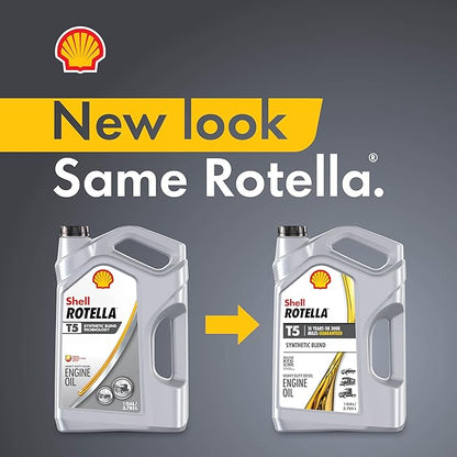 Shell Rotella T5 Synthetic Blend 15W-40 Motor Oil, 1 Gallon (3 Pack)