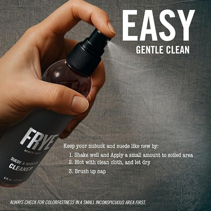 Frye Suede & Nubuck Cleaner: Non-Toxic & Made in the USA. Clean and Restore Suede & Nubuck Shoes, Boots, Jackets, Bags, Purses and More. Safe for Any Color & White