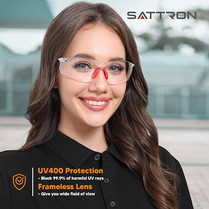 Clear Safety Glasses 3PK, Protective Eyewear UV Protection ANSI Z87.1 Crystal Safety Goggles Scratch Impact Resistant Eye Protection with Nose Pads for Men Women Construction Shooting Lab Work