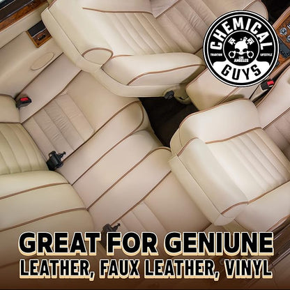 Chemical Guys Colorless and Odorless Leather Cleaner - Safe for Natural, Synthetic, Faux, and Pleather, Car Interior Cleaner, Safe for Furniture, Boots, Apparel, & More - 16 oz