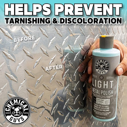 Chemical Guys SPI_404_16 Light Metal Polish (Works on Chrome, Stainless Steel, Aluminum & More), 16 fl oz