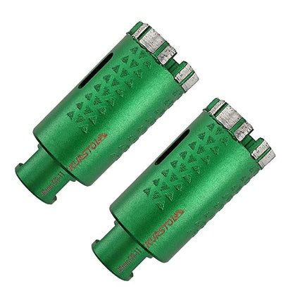 KURSTOL Diamond Core Drill Bits - 2pcs 1-3/4 Inch with 58-11 Thread Granite Hole Saw Dry or Wet Drilling Hard Stone Marble Concrete Quartz Countertop Laser Welded Masonry Coring(45mm)