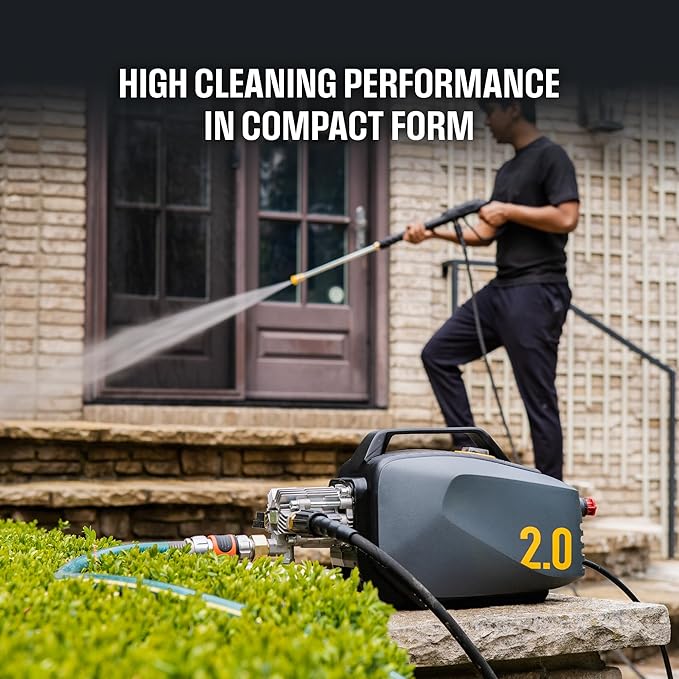 Active 2.0 Electric Pressure Washer – 2.0 GPM high Pressure Washer for DIY at Home car wash, Detailing and Other Cleaning transformations with 1800 Peak PSI