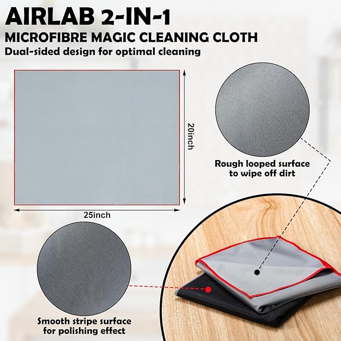 VitalCozy 6 Pcs Wine Glass Polishing Cloths Large Microfiber Cleaning Cloths 25 x 20 Inch Lintless Towels for Drying Wine Glasses Cleaning Window Stemware Dishes Glassware (Black, Gray)
