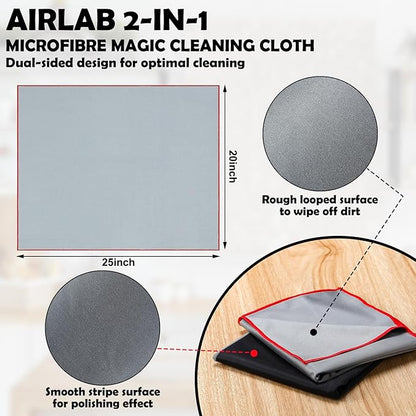 VitalCozy 6 Pcs Wine Glass Polishing Cloths Large Microfiber Cleaning Cloths 25 x 20 Inch Lintless Towels for Drying Wine Glasses Cleaning Window Stemware Dishes Glassware (Black, Gray)