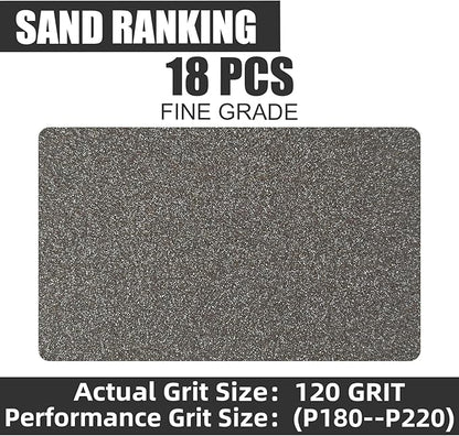 18pcs Sanding Sponge 120 grit Soft Sanding Block Washable and Reusable, Double-Sided Sponge Sanding Blocks Wet Dry Sandpaper Pad for Wood Metal FurniturePaint