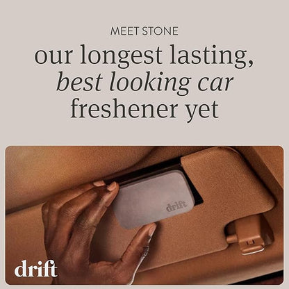 Drift Car Air Freshener - The Original Stone Air Freshener - Car Odor Eliminator - Long Lasting Scent - Metal Clip - Essential Oils - Clean Ingredients - Amber Scent 3 Pack Refill - NO CLIP INCLUDED