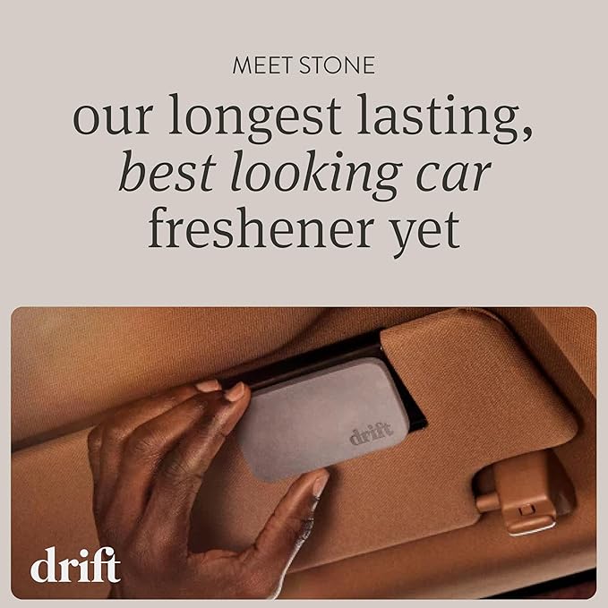Drift Car Air Freshener - The Original Stone Air Freshener - Car Odor Eliminator - Long Lasting Scent - Metal Clip - Essential Oils - Clean Ingredients - Variety 3 Pack Refill - NO CLIP INCLUDED