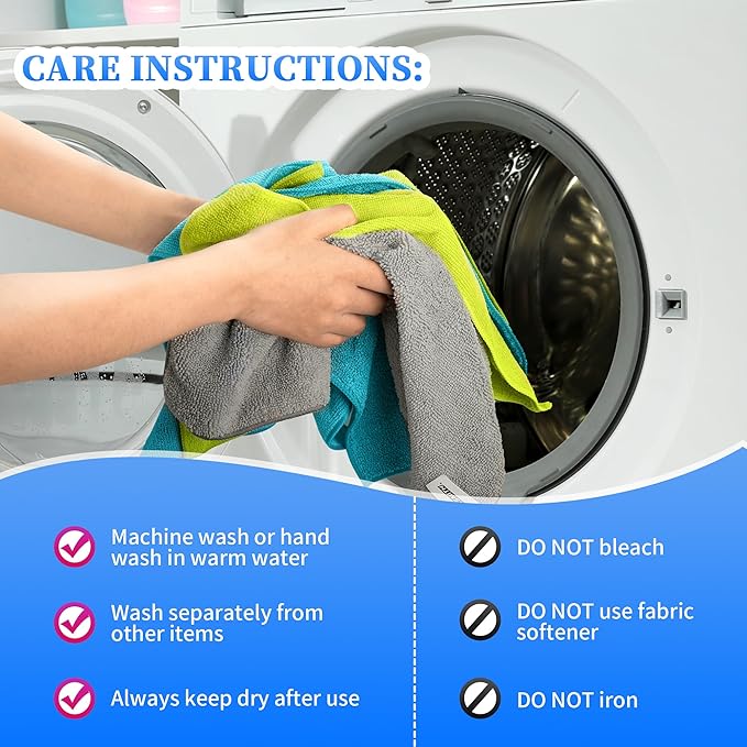 FIXSMITH Shop Towels-800 Pack, Multi-Functional Shop Rags, 12 x 16 in Microfiber Cleaning Cloth, Highly Absorbent Cleaning Rags, Cleaning Towels for Car Kitchen Home Office