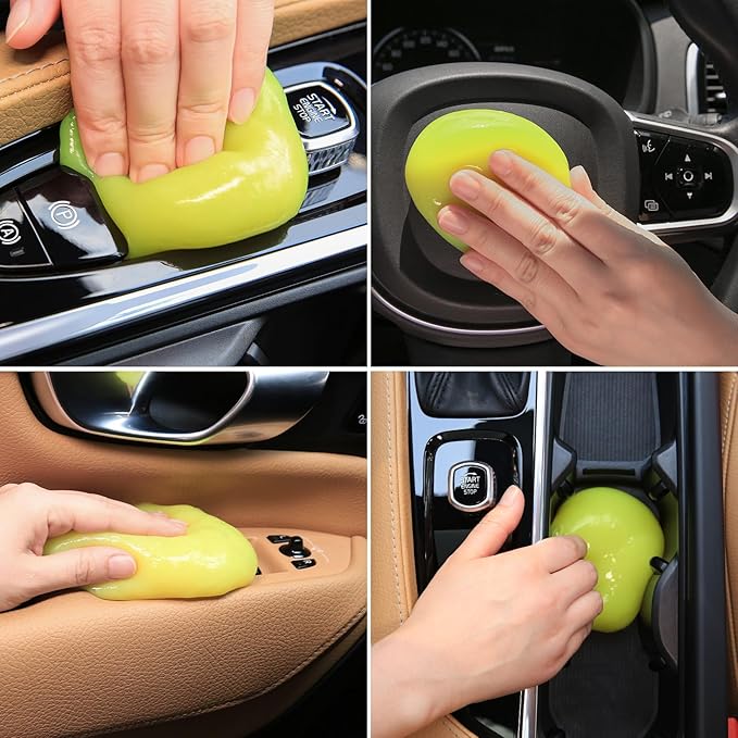 TeSabMi Car Cleaning Gel 160G - Reusable Dust Slime for Car Vents/Keyboard/Console, Interior Cleaner Putty, Gifts for Women Men