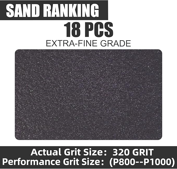 18pcs Sanding Sponge 320 grit Soft Sanding Block Washable and Reusable, Double-Sided Sponge Sanding Blocks Wet Dry Sandpaper Pad for Wood Metal FurniturePaint