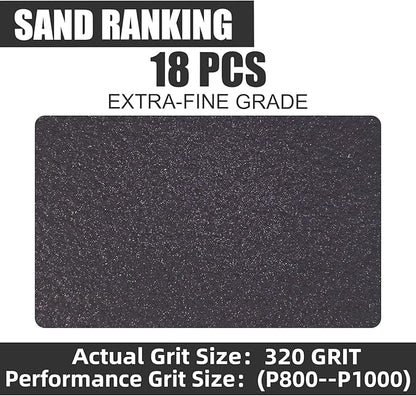 18pcs Sanding Sponge 320 grit Soft Sanding Block Washable and Reusable, Double-Sided Sponge Sanding Blocks Wet Dry Sandpaper Pad for Wood Metal FurniturePaint