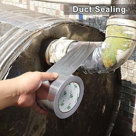 BOMEI PACK Adhesive Aluminum Foil Heat Shield Tape Barrier 3in x 66ft, Fiberglass Thermal Insulation Reflective Material High Temp Protection