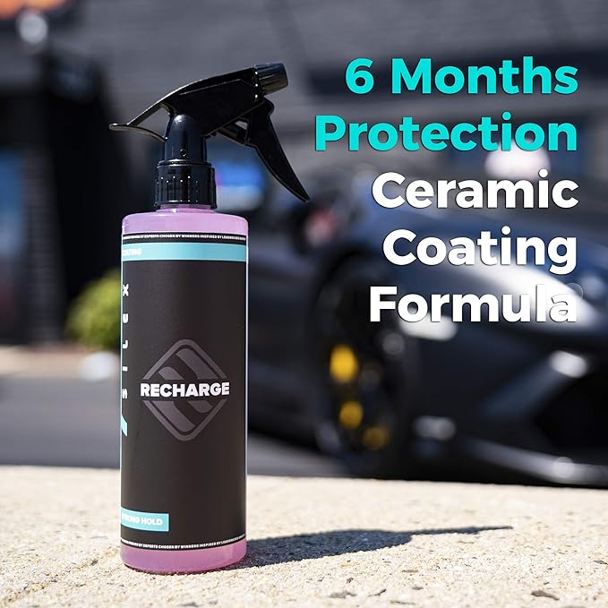 HydroSilex Recharge Car Ceramic Coating - Protective Ultra Hydrophobic Ceramic Detail Spray Replaces Wax & Sealants - DIY Friendly Car Care Products That Provide 6 Months of Protection - 128 Ounces