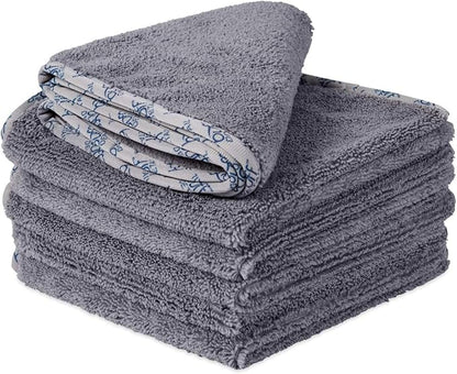 Detail Microfiber Car Towels Bulk (16"x 16")| 400 GSM | 80/20 Blend | Tagless | Soft Satin Piped Edges | All-Purpose Auto Detailing - Wax, Buff, Polish, Wash, Dry | Case of 144 (Gray)