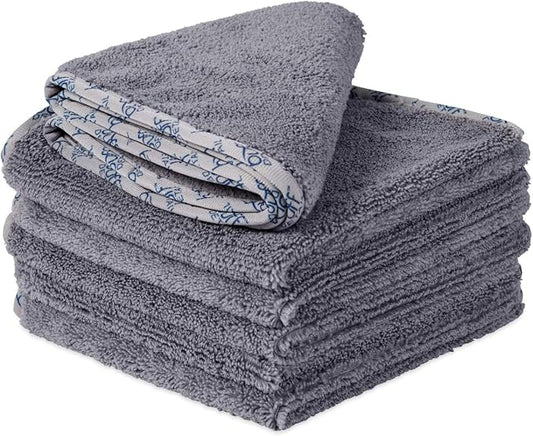 Detail Microfiber Car Towels Bulk (16"x 16")| 400 GSM | 80/20 Blend | Tagless | Soft Satin Piped Edges | All-Purpose Auto Detailing - Wax, Buff, Polish, Wash, Dry | Case of 144 (Gray)