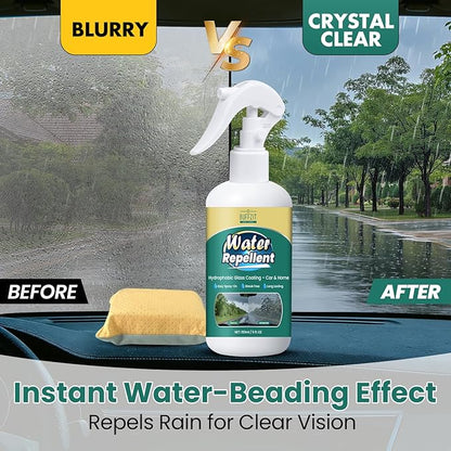 BUFFZIT Water Repellent Spray Car Windshield Rain Repellent, Long Lasting Hydrophobic Waterproof Glass Treatment, Streak-Free Clear Vision for Automotive Glass, Windows & Mirrors, 5 fl oz / 150ml