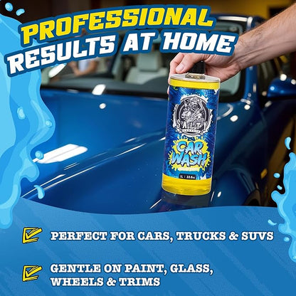 Salty Captain Car Wash Soap 33.8oz – High-Foaming Car Shampoo for Foam Cannons, Guns or Bucket Washes – Anti-Rust Protection & Safe on All Surfaces – Premium Lab Tested Quality