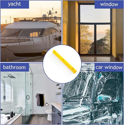 12 Inch Silicone Water Blade Car Squeegee - Pick One-Yellow or Blue Windshield Squeegee, Glass Squeegee, Streak-Free, T-Bar Flexible Fast Drying for Auto Wash, Bathroom, Glass Doors