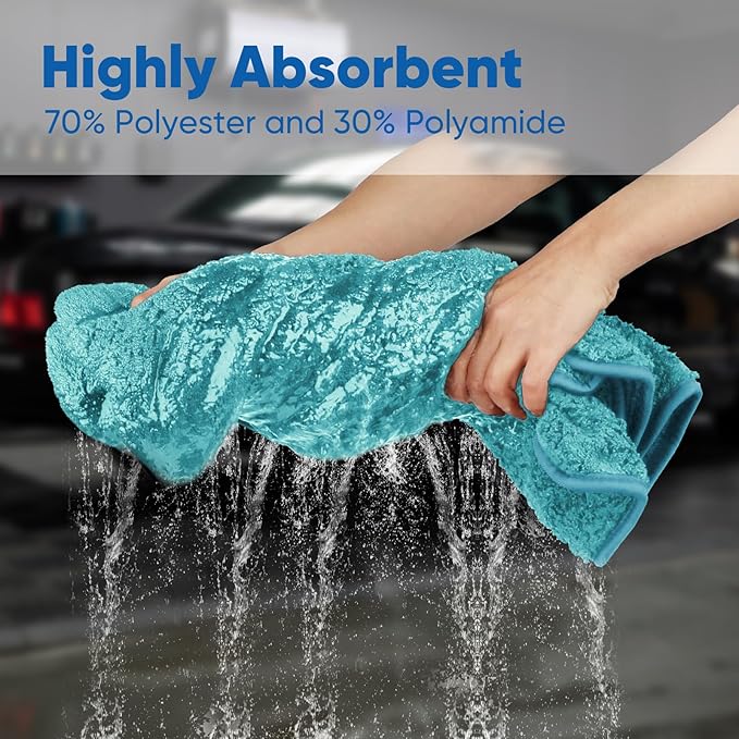 HOMEXCEL Car Drying Towel (36"x 24"), 1200GSM Ultra Absorbent Car Cleaning Cloth, Streak-Free Microfiber Drying Towel, Great for Cars, Trucks, SUVs, RVs, Motorcycles