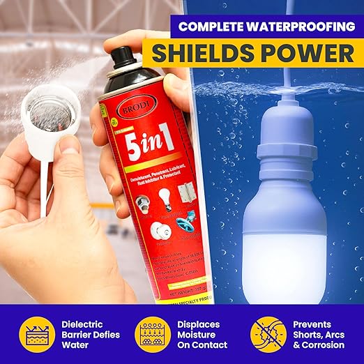 5-in-1 Industrial Lubricant Spray, Moisture Displacer, Deep Penetrant, Rust Blocker, Long Lasting Lubricant, Safe for Live Circuits, Tools & Machinery (Pack of 1)