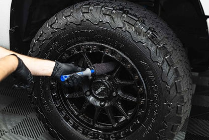 Detail Factory - Wheel Brush Mini with Interchangeable Microfiber Covers - Ultra-Soft Cleaning, Washing and Detailing Wheels, Tires, and Rims - Avalanche