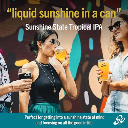 Go Brewing - Sunshine State Tropical IPA - Non-Alcoholic Craft Beer - Small Batch, Low-Calorie Brew - Mango and Peach Flavor Profile - Bold and Smooth Finish - Ideal for Any Occasion (12 Oz, 12 Cans)