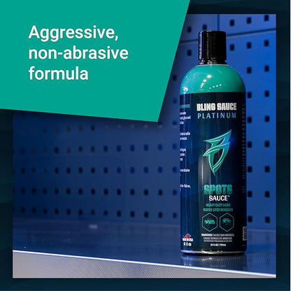 Bling Sauce Platinum Spots Sauce, Heavy-Duty Hard Water Spot Remover for Cars, Trucks, SUVs, 24oz.