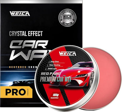 Car Wax for Red, Orange & Warm Color Paints | Sun Fade Defender & Metallic Pop | 180g Paste