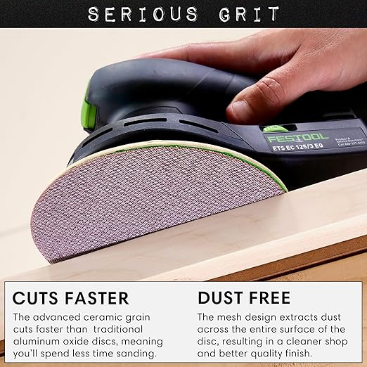 Serious Grit - 6-Inch 80 Grit Ceramic Mesh Sanding Discs - Hook & Loop Dust-Free Net Abrasive for Wood, Drywall, Paint, Auto Body - Long Life Ceramic Grain - Universal Fit 125mm Sandpaper - 50 Pack