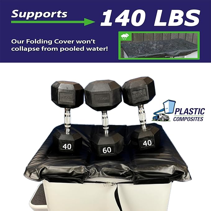 Bucket Truck Parts Folding Hard Top Bucket Cover That Holds Up Even If Water Pools, Nylon Strap with Buckle for Quick Fastening, Fits 1 Man Bucket 28"x28" Edge to Edge